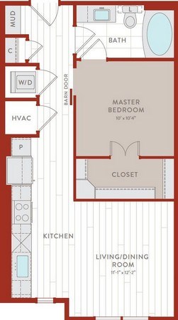 Aura Bluffview Apartments E1 1 Floor Plan Aura Bluffview Apartments E1 1 Floor Plan